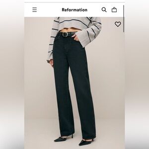 NWT Reformation Val 90s mid rise straight jeans in black (vana)